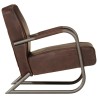 Fauteuil marron cuir véritable 