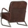 Fauteuil marron cuir véritable 