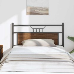 Tête de lit chêne marron 107 cm bois d'ingénierie et acier 