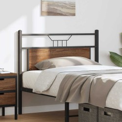 Tête de lit chêne marron 107 cm bois d'ingénierie et acier 