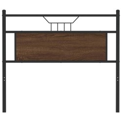 Tête de lit chêne marron 107 cm bois d'ingénierie et acier 