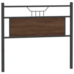 Tête de lit chêne marron 107 cm bois d'ingénierie et acier 