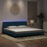 Cadre de lit avec lumières LED bleu 200x200 cm velours 