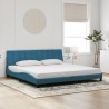 Cadre de lit avec lumières LED bleu 200x200 cm velours 