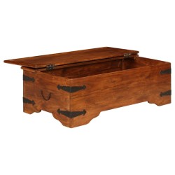 Table basse Bois d'acacia solide avec finition miel 110x55x35cm 