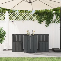 Set de balcon 2 places gris bois de pin massif 