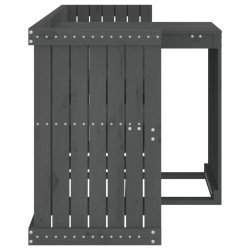 Set de balcon 2 places gris bois de pin massif 