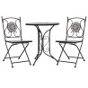 Mobilier de bistro 3 pcs mosaïque Carreaux céramiques Gris  