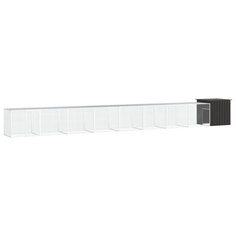 Poulailler Anthracite 900x91x100 cm Acier galvanisé 