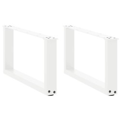 Pieds de table basse en U 2 pièces Blanc 70 x (30-31) cm Acier 