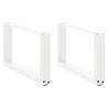 Pieds de table basse en U 2 pièces Blanc 70 x (30-31) cm Acier 