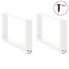 Pieds de table basse en U 2 pièces Blanc 70 x (30-31) cm Acier 