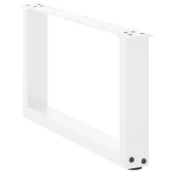 Pieds de table basse en U 2 pièces Blanc 70 x (30-31) cm Acier 