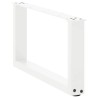 Pieds de table basse en U 2 pièces Blanc 70 x (30-31) cm Acier 