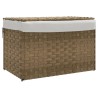 Panier à linge avec couvercle 55,5x35x34 cm résine tressée 