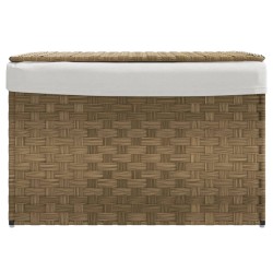 Panier à linge avec couvercle 55,5x35x34 cm résine tressée 