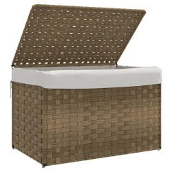 Panier à linge avec couvercle 55,5x35x34 cm résine tressée 