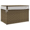 Panier à linge avec couvercle 55,5x35x34 cm résine tressée 