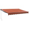 Auvent rétractable orange et marron 3x2,5 m tissu et aluminium 