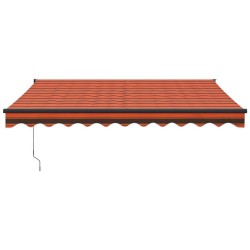 Auvent rétractable orange et marron 3x2,5 m tissu et aluminium 
