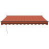 Auvent rétractable orange et marron 3x2,5 m tissu et aluminium 