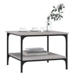Table basse sonoma gris 55x55x40 cm bois d'ingénierie 