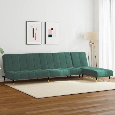 Ensemble de canapés 2 pcs vert foncé velours 