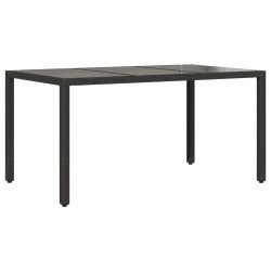Ensemble à manger de jardin et coussins 5 pcs noir rotin verre 