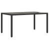 Ensemble à manger de jardin et coussins 5 pcs noir rotin verre 