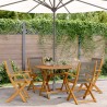 Ensemble à manger de jardin 5pcs gris polypropylène bois massif 