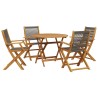 Ensemble à manger de jardin 5pcs gris polypropylène bois massif 