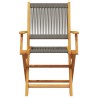Ensemble à manger de jardin 5pcs gris polypropylène bois massif 