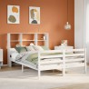 Lit bibliothèque sans matelas blanc 120x200 cm bois pin massif 
