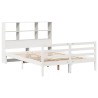 Lit bibliothèque sans matelas blanc 120x200 cm bois pin massif 