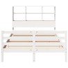 Lit bibliothèque sans matelas blanc 120x200 cm bois pin massif 