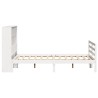 Lit bibliothèque sans matelas blanc 120x200 cm bois pin massif 