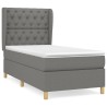 Sommier à lattes de lit avec matelas Gris foncé 80x200 cm Tissu 