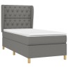 Sommier à lattes de lit avec matelas Gris foncé 80x200 cm Tissu 