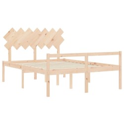 Lit pour personne âgée et tête de lit 140x200 cm bois massif 