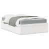 Lit avec matelas blanc 120x200 cm bois massif de pin 