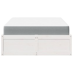 Lit avec matelas blanc 120x200 cm bois massif de pin 
