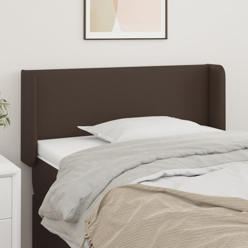 Tête de lit avec oreilles Marron 83x16x78/88 cm Similicuir 