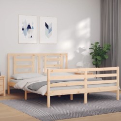 Cadre de lit sans matelas bois massif 
