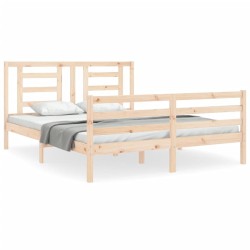 Cadre de lit sans matelas bois massif 