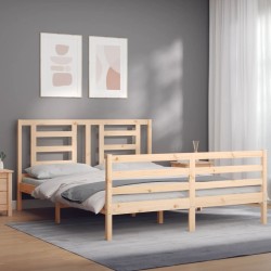 Cadre de lit sans matelas bois massif 