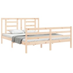 Cadre de lit sans matelas bois massif 