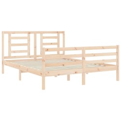 Cadre de lit sans matelas bois massif 
