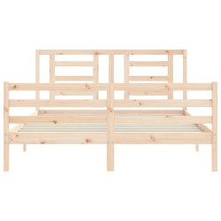 Cadre de lit sans matelas bois massif 