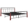 Cadre de lit sans matelas métal bois de chêne massif 180x200 cm 
