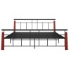 Cadre de lit sans matelas métal bois de chêne massif 180x200 cm 
